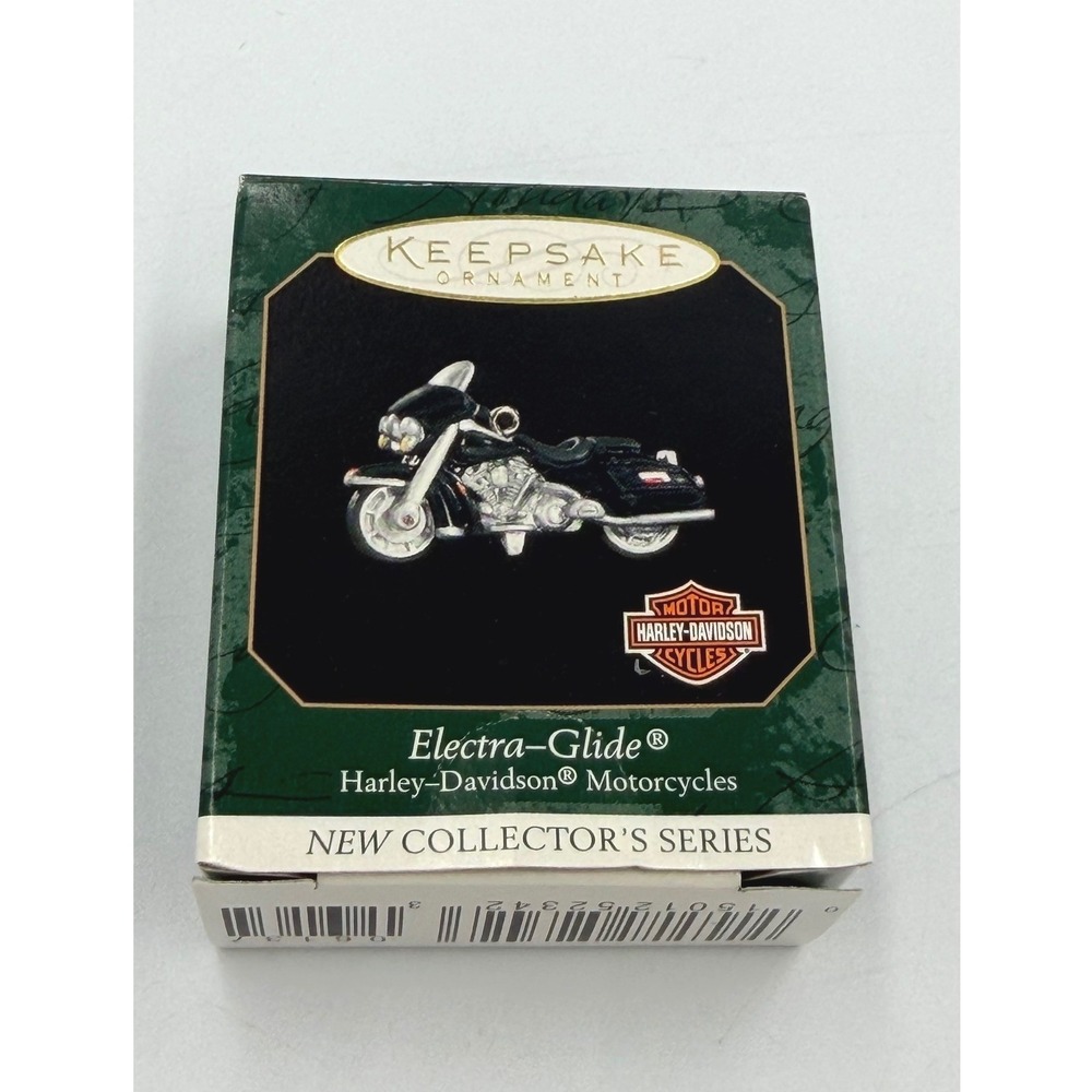 Hallmark Harley-Davidson Electra-Glide Miniature Ornament 1999 Black Die-Cast EX